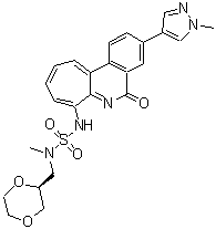 CAS 登录号：917882-66-7， N-[(2S)-1,4-二恶烷-2-基甲基]-N-甲基-N'-[3-(1-甲基-1H-吡唑-4-基)-5-氧代-5H-环庚并[c]异喹啉-7-基]硫酸二酰胺