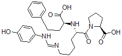 CAS 登录号：92234-10-1， (S)-1-(N2-(1-羧基-3-苯基丙基)-N6-((4-羟基苯基)亚氨基甲基)-L-赖氨酰)-L-脯氨酸