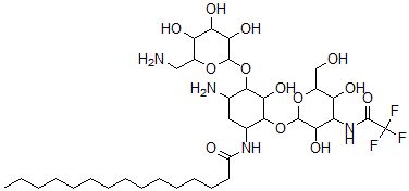 CAS 登录号：92396-07-1， N(1)-十五碳酰基-N(3'')-三氟乙酰基卡那霉素 A