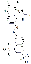 CAS#: 93804-43-4, 7-[[2-[(Aminocarbonyl)Amino]-4-[(2-Bromo-1-Oxoallyl)Amino]Phenyl]Azo]Naphthalene-1,3-Disulphonic Acid