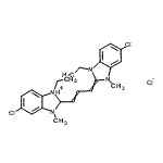 CAS 登录号：93857-68-2， 5-氯-2-[3-(5-氯-1-乙基-3-甲基-1,3-二氢-2H-苯并咪唑-2-亚基)-1-丙烯-1-基]-1-乙基-3-甲基-2,3-二氢-1H-苯并咪唑-1-鎓氯化物