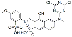 CAS#: 93858-26-5, 6-[(4,6-Dichloro-1,3,5-Triazin-2-Yl)Methylamino]-4-Hydroxy-3-[(4-Methoxy-2-Sulphophenyl)Azo]Naphthalene-2-Sulphonic Acid