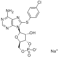 CAS 登录号：93882-12-3， 8-[(4-氯苯基)硫代]-腺苷环-3',5'-(氢磷酸酯)单钠盐
