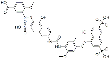 CAS#: 93919-21-2, 3-[[1-Hydroxy-6-[[[[4-[(8-Hydroxy-3,6-Disulpho-1-Naphthyl)Azo]-2-Methoxy-5-Methylphenyl]Amino]Carbonyl]Amino]-3-Sulpho-2-Naphthyl]Azo]-p-Anisic Acid