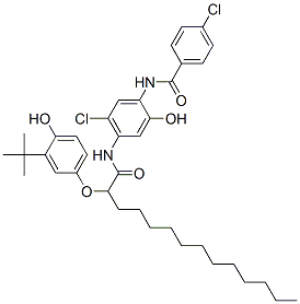 CAS#: 93919-53-0, N-[4-[[2-[3-(tert-Butyl)-4-Hydroxyphenoxy]-1-Oxotetradecyl]Amino]-5-Chloro-2-Hydroxyphenyl]-4-Chlorobenzamide