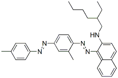 CAS 登录号：93964-07-9， N-(2-乙基己基)-1-[[2-甲基-4-[(4-甲基苯基)偶氮]苯基]偶氮]萘-2-胺