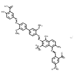 CAS 登录号：93964-42-2， 钠2-{[2-氨基-6-({4'-[(3-羧基-4-羟基苯基)偶氮]-3,3'-二甲氧基-4-联苯基}偶氮)-5-羟基-7-磺基-1-萘基]偶氮}-5-硝基苯甲酸酯