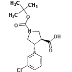 CAS#: 939757-91-2, (3S,4R)-4-(3-Chlorophenyl)-1-{[(2-methyl-2-propanyl)oxy]carbonyl}-3-pyrrolidinecarboxylic acid