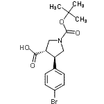 CAS#: 939757-97-8, (3S,4R)-4-(4-Bromophenyl)-1-{[(2-methyl-2-propanyl)oxy]carbonyl}-3-pyrrolidinecarboxylic acid