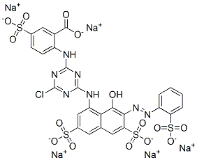 CAS#: 94006-25-4, Pentasodium 2-[[4-Chloro-6-[[8-Hydroxy-3,6-Disulphonato-7-[(2-Sulphonatophenyl)Azo]-1-Naphthyl]Amino]-1,3,5-Triazin-2-Yl]Amino]-5-Sulphonatobenzoate