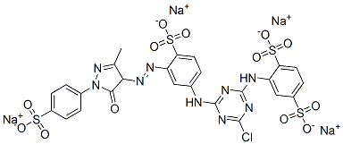 CAS#: 94042-73-6, 2-[[4-Chloro-6-[[3-[2-[4,5-Dihydro-3-Methyl-5-Oxo-1-(4-Sulfophenyl)-1H-Pyrazol-4-Yl]Diazenyl]-4-Sulfophenyl]Amino]-1,3,5-Triazin-2-Yl]Amino]-1,4-Benzenedisulfonicacid Sodium Salt (1:4)