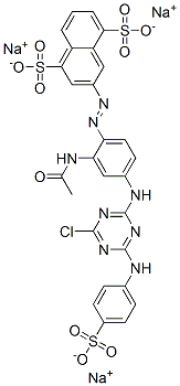 CAS 登录号：94042-74-7， 3-[[2-(乙酰基氨基)-4-[[4-氯-6-[(4-磺酸基苯基)氨基]-1,3,5-三嗪-2-基]氨基]苯基]偶氮]萘-1,5-二磺酸三钠