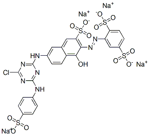 CAS#: 94042-75-8, Tetrasodium 2-[[6-[[4-Chloro-6-[(4-Sulphonatophenyl)Amino]-1,3,5-Triazin-2-Yl]Amino]-1-Hydroxy-3-Sulphonato-2-Naphthyl]Azo]Benzene-1,4-Disulphonate