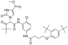 CAS#: 94087-64-6, Methyl 1-[1-[[5-[[4-(2,4-Di-tert-Butylphenoxy)Butyryl]Amino]-2-Chlorophenyl]Carbamoyl]-3,3-Dimethyl-2-Oxobutyl]-2,3-Dihydro-2-Oxo-1H-Imidazole-4-Carboxylate