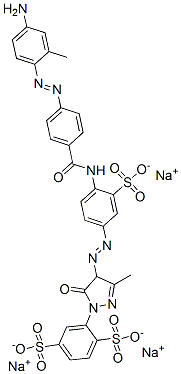 CAS#: 94200-35-8, Trisodium 2-[4-[[4-[[4-[(4-Amino-2-Methylphenyl)Azo]Benzoyl]Amino]-3-Sulphonatophenyl]Azo]-4,5-Dihydro-3-Methyl-5-Oxo-1H-Pyrazol-1-Yl]Benzene-1,4-Disulphonate