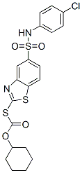 CAS 登录号：94213-18-0， 硫代碳酸 S-[5-[[(4-氯苯基)氨基]磺酰基]-2-苯并噻唑基] O-环己基酯