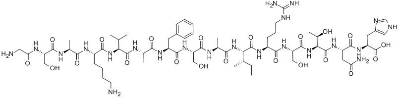 CAS#: 94245-80-4, Glycyl-L-Seryl-L-Alanyl-L-Lysyl-L-Valyl-L-Alanyl-L-Phenylalanyl-L-Seryl-L-Alanyl-L-Isoleucyl-L-Arginyl-L-Seryl-L-Threonyl-L-Asparaginyl-L-Histidine