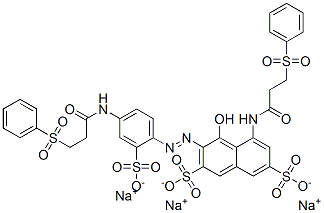 CAS#: 94249-17-9, Trisodium 4-Hydroxy-5-[[1-Oxo-3-(Phenylsulphonyl)Propyl]Amino]-3-[[4-[[1-Oxo-3-(Phenylsulphonyl)Propyl]Amino]-2-Sulphonatophenyl]Azo]Naphthalene-2,7-Disulphonate
