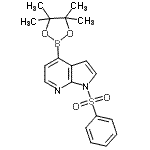 CAS 登录号：942919-24-6， 1-(苯磺酰基)-4-(4,4,5,5-四甲基-1,3,2-二氧杂环戊硼烷-2-基)-1H-吡咯并[2,3-b]吡啶