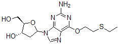 CAS 登录号：94344-92-0， O(6)-乙基硫代乙基脱氧鸟苷