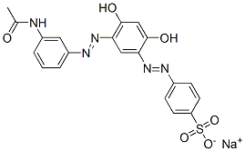 CAS 登录号：94386-26-2， 4-[[5-[(3-乙酰氨基苯基)偶氮]-2,4-二羟基苯基]偶氮]苯磺酸钠