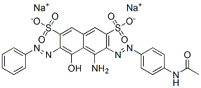 CAS 登录号：94386-47-7， 3-[[4-(乙酰基氨基)苯基]偶氮]-4-氨基-5-羟基-6-(苯基偶氮)萘-2,7-二磺酸二钠