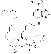 CAS#: 94885-04-8, N-(N-(7-Nitro-2,1,3-benzoxadiazol-4-yl)-epsilon-aminohexanoyl)sphingosylphosphorylcholine