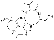 CAS#: 95013-42-6, 10-Ethenyl-1,3,4,5,7,8,10,11,12,13-Decahydro-4-(Hydroxymethyl)-[4S-(4R*,7R*,10S*,13S*)]-8,10,13-Trimethyl-7,13-Bis(1-Methylethyl)-6H-Benzo[g][1,4]Diazonino[7,6,5-cd]Indol-6-One