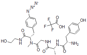 CAS 登录号：95537-14-7， (2S)-2-氨基-N-[(2R)-1-[[2-[[(2S)-3-(4-叠氮基苯基)-1-(2-羟基乙基氨基)-1-氧代丙烷-2-基]-甲基氨基]-2-氧代乙基]氨基]-1-氧代丙烷-2-基]-3-(4-羟基苯基)丙酰胺 2,2,2-三氟乙酸盐