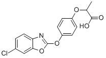CAS 登录号：95617-09-7， 2-[4-[(6-氯-2-苯并恶唑基)氧基]苯氧基]-丙酸