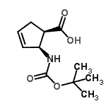 CAS 登录号：959746-05-5， (1R,2S)-2-({[(2-甲基-2-丙基)氧基]羰基}氨基)-3-环戊烯-1-羧酸