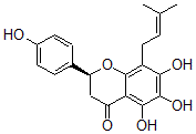 CAS 登录号：96253-70-2， (2S)-2,3-二氢-5,6,7-三羟基-2alpha-(4-羟基苯基)-8-(3-甲基-2-丁烯基)-4H-1-苯并吡喃-4-酮