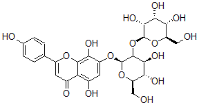CAS 登录号：96627-12-2， 异野黄芩素-7-O-(阿洛糖基(1-2)葡糖苷)