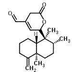 CAS 登录号：96888-20-9， (6S)-2-氧代-6-[(1S,2R,4aR,8aS)-1,2,4a-三甲基-5-亚甲基十氢-1-萘基]-3,6-二氢-2H-吡喃-4-甲醛