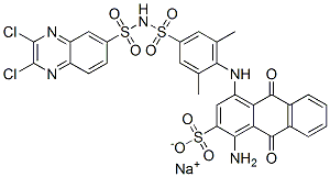 CAS 登录号：97375-12-7， 1-氨基-4-[4-[[(2,3-二氯-6-喹喔啉基)磺酰基]氨基磺酰基]-2,6-二甲基苯基]氨基-9,10-二氢-9,10-二氧代蒽-2-磺酸钠