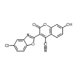 CAS 登录号:97477-81-1, 3-(5-氯-1,3-苯并恶唑-2-基)-7-羟基-2-氧代-2H-苯并吡喃-4-甲腈