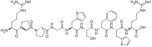 CAS 登录号:97825-07-5, 5-(3-(2-噻吩基)-L-丙氨酸)-7-D-苯丙氨酸-8-(3-(2-噻吩基)-L-丙氨酸)血管舒缓激肽
