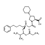 CAS 登录号：97825-24-6， (4S)-4-环己基-1-{[(R)-[2-甲基-1-(丙酰氧基)丙氧基](4-苯基丁基)磷酰]乙酰基}-L-脯氨酸