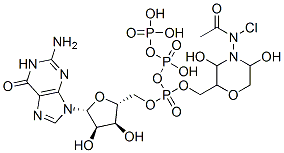 CAS 登录号：98104-37-1， (N-(氯乙酰基氨基)-3,5-二羟基-2-吗啉基)甲基鸟苷三磷酸酯