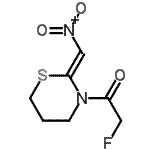 CAS 登录号：98412-18-1， 2-氟-1-[(2Z)-2-(硝基甲基烯)-1,3-噻嗪烷-3-基]乙酮