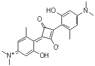 CAS 登录号：98523-15-0， (4E)-2-[4-(二甲基氨基)-2-羟基-6-甲基苯基]-4-[4-(二甲基亚氨基)-2-羟基-6-甲基-2,5-环己二烯-1-亚基]-3-氧代-1-环丁烯-1-醇
