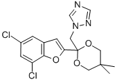 CAS 登录号:98532-77-5, 1-((2-(5,7-二氯-2-苯并呋喃基)-5,5-二甲基-1, 3-二四氢吡喃-2-基)甲基)-1H-1,2,4-三唑