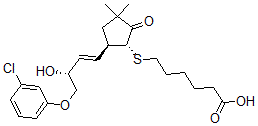 CAS#: 98677-34-0, 10,10-Dimethyl-11-deoxy-7-thia-16-meta-chlorophenoxy-17,18,19,20-tetranol-prostaglandin E1