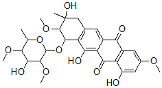 CAS#: 98813-22-0, 10-((6-Deoxy-2,4-Di-O-Methyl-alpha-L-Mannopyranosyl)Oxy)-7,8,9,10-Tetrahydro-1,8,11-Trihydroxy-3,9-Dimethoxy-8-Methyl-5,12-Naphthacenedione
