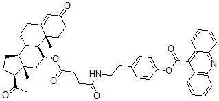 CAS#: 99195-33-2, 11-Progesteryl-2-Succinoyltyramine-4-(10-Methyl)Acridinium-9-Carboxylate