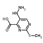 CAS 登录号：99951-96-9， 5-肼基-2-(甲硫基)-4-嘧啶羧酸