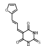 CAS 登录号：99974-02-4， 5-[(2E)-3-(2-呋喃基)-2-丙烯-1-亚基]-2-硫代二氢-4,6(1H,5H)-嘧啶二酮