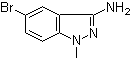 structure of CAS# 1000018-06-3, 5-Bromo-1-methyl-1H-indazol-3-amine