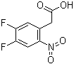 4,5-二氟-2-硝基苯乙酸分子结构 (CAS 1000339-22-9)