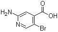 2-氨基-5-溴吡啶-4-羧酸分子结构 (CAS 1000339-23-0)
